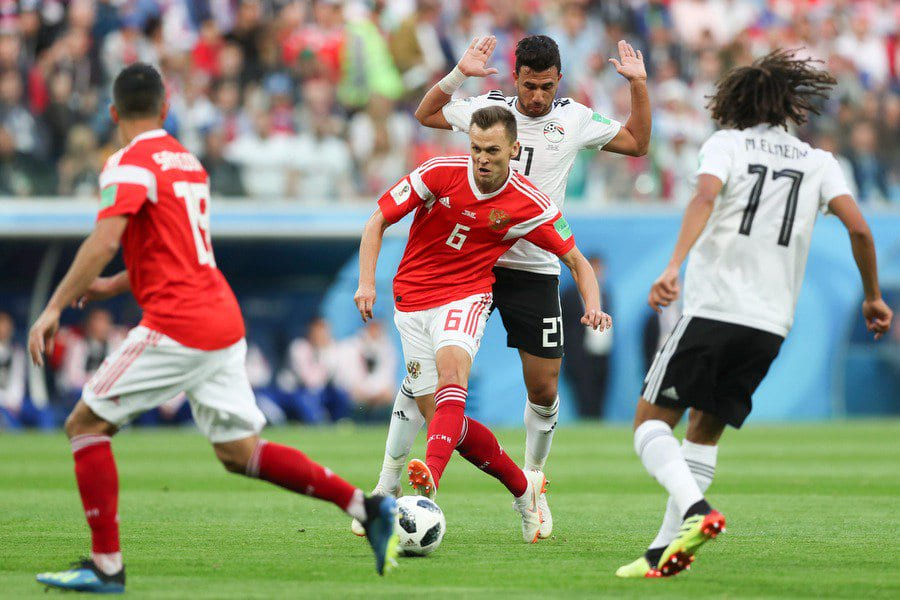Russie vs Egypte lors de la Coupe du Monde 2018. Site officiel de la Fédération de Russie de football