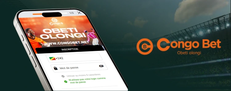 Inscription Congobet via l'application mobile